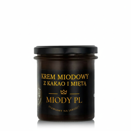 Krem miodowy z kakao i miętą - 430 g
