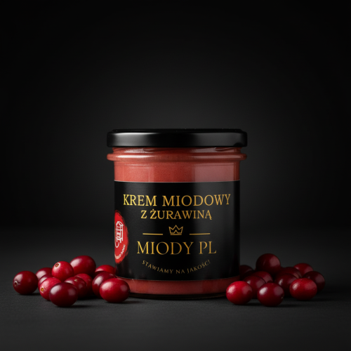 Krem miodowy z żurawiną - 430 g