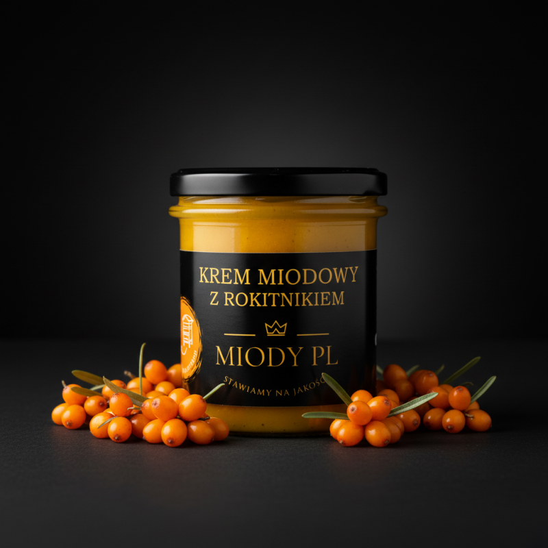 Krem miodowy z rokitnikiem - 430 g