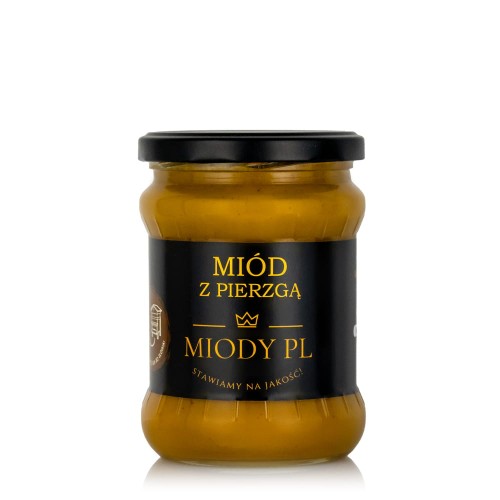 Miód z pierzgą - 600 g - polski, niefiltrowany, zbiór 2025
