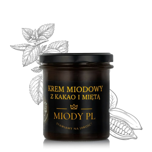 Krem miodowy z kakao i miętą - 430 g