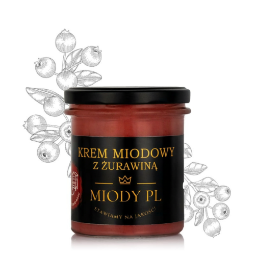 Krem miodowy z żurawiną - 430 g