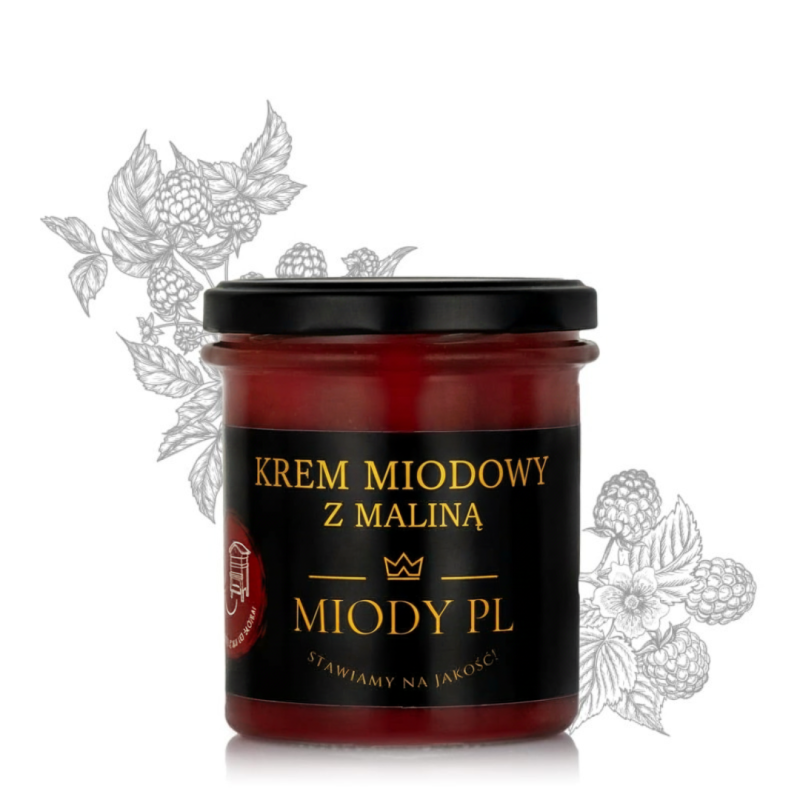Krem miodowy z maliną - 430 g