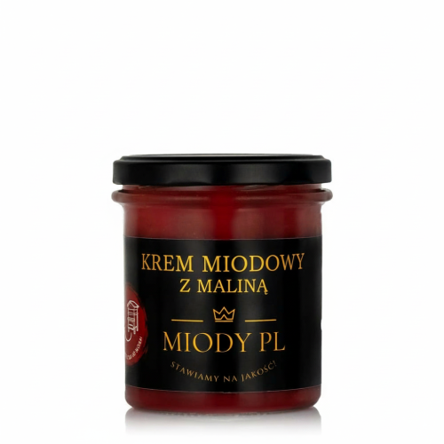 Krem miodowy z maliną - 430g - polski miód + malina