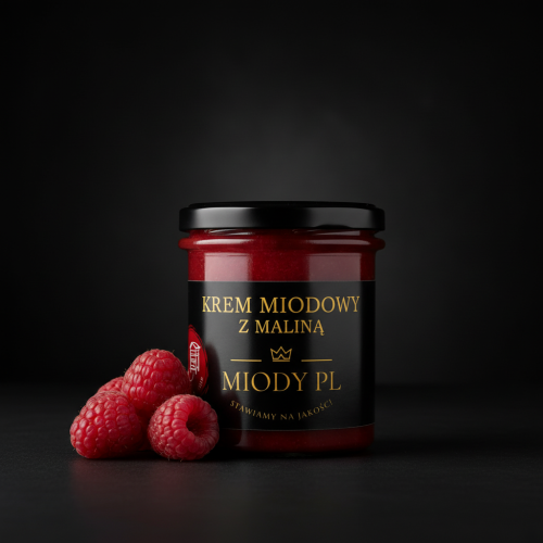 Krem miodowy z maliną - 430 g