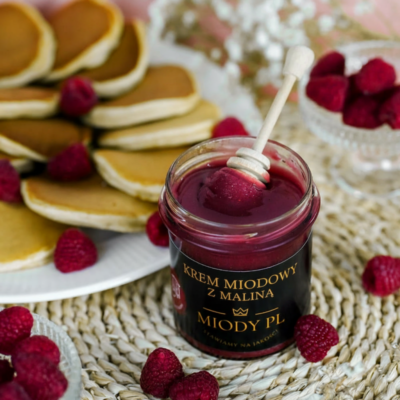 Krem miodowy z maliną - 430 g